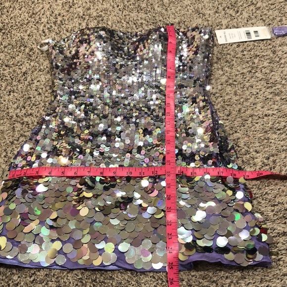 NWT-Sherri Hill Dress Size 8 Lilac Pastel Purple Sequin Mini Style 8433 - Picture 11 of 11